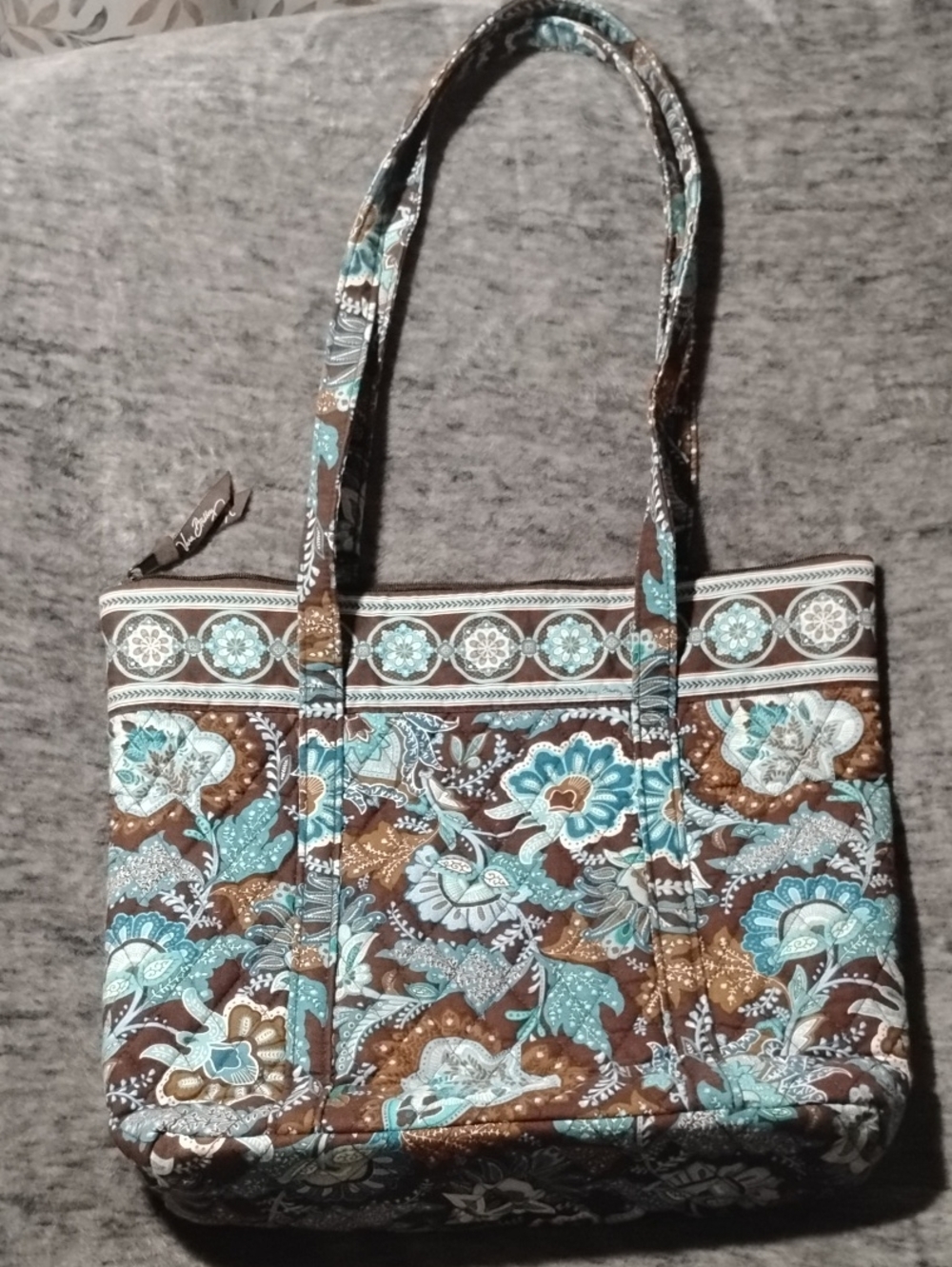 Vintage Vera Bradley Quilted Tote Bag in Java Blue - Retired 2007 Pattern